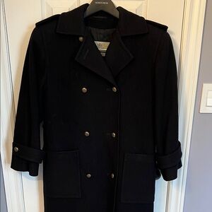 Aquascutum London Black Double-Breasted Pea Coat